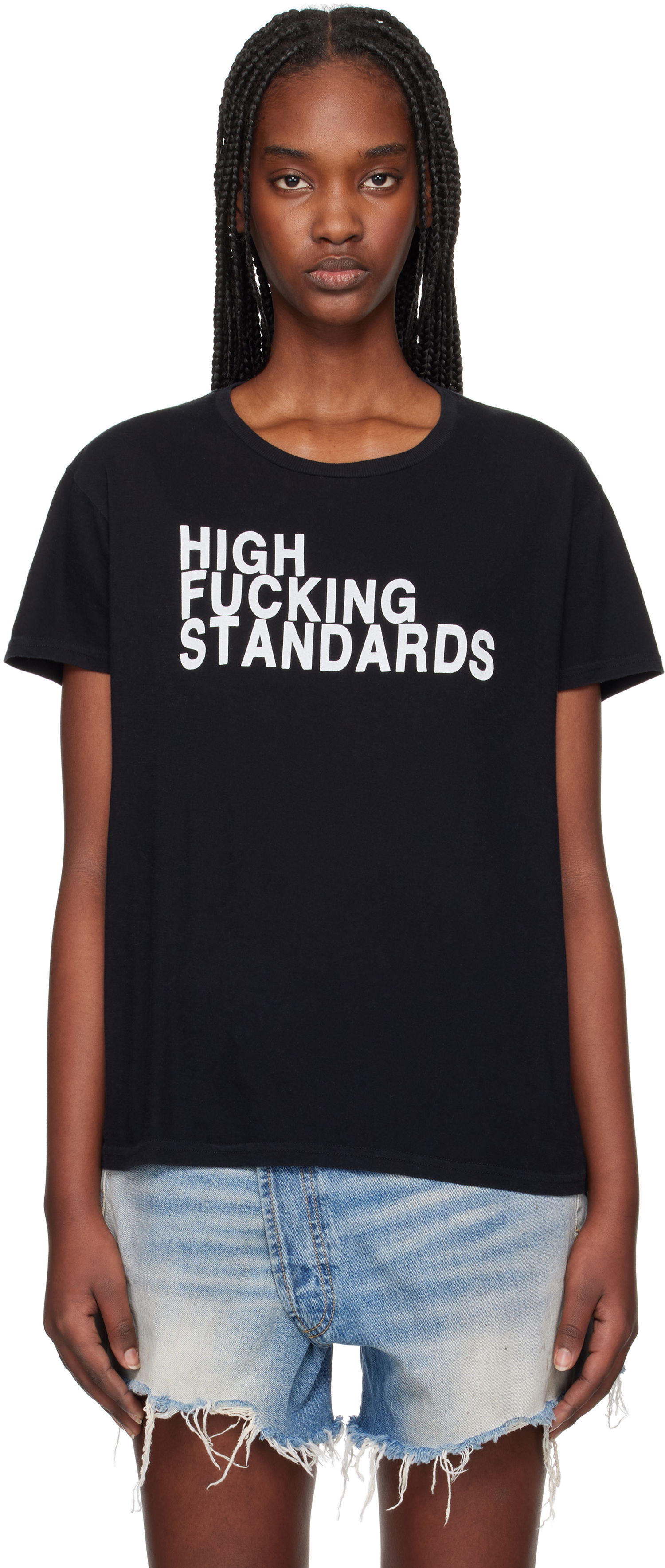 Crop top R13 R13 High F Standards T-Shirt Sort | R13WK001-K117A, 0