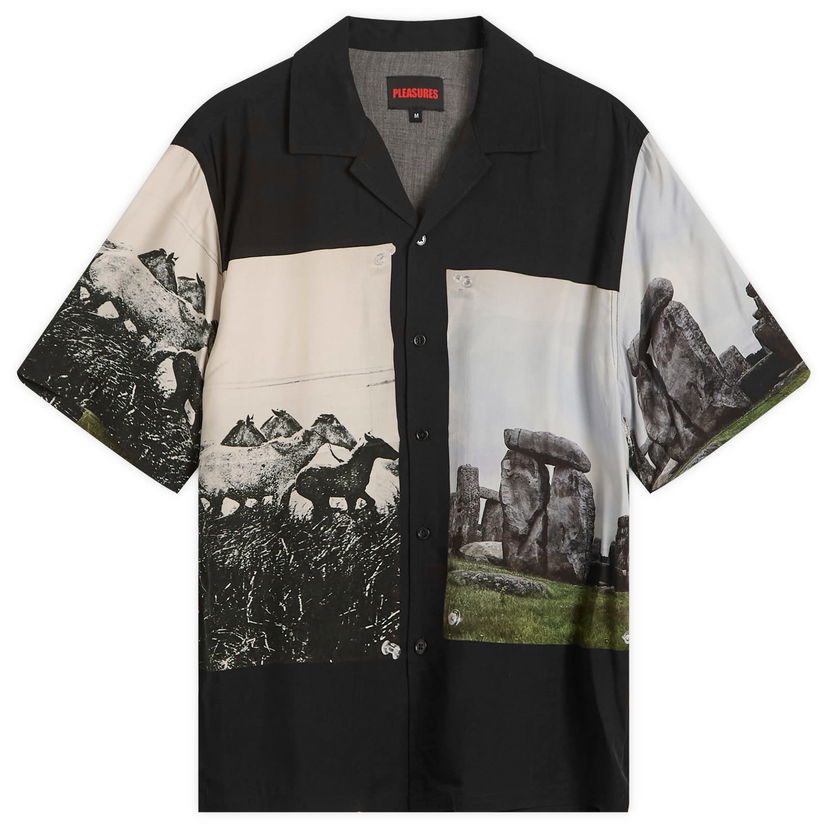 Skjorte Pleasures Pleasures Stone Horse Vacation Shirt Sort | P25SP022-BLK