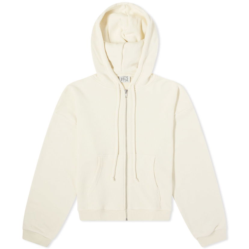 Sweatshirt Baserange Rim Zipped Hoodie With Pocket Hvid | FLRZH-PM-SP24-UDY
