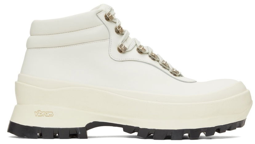 Sneakers og sko Jil Sander Jil Sander Leather Hiking Boots Hvid | JP37001A_14513