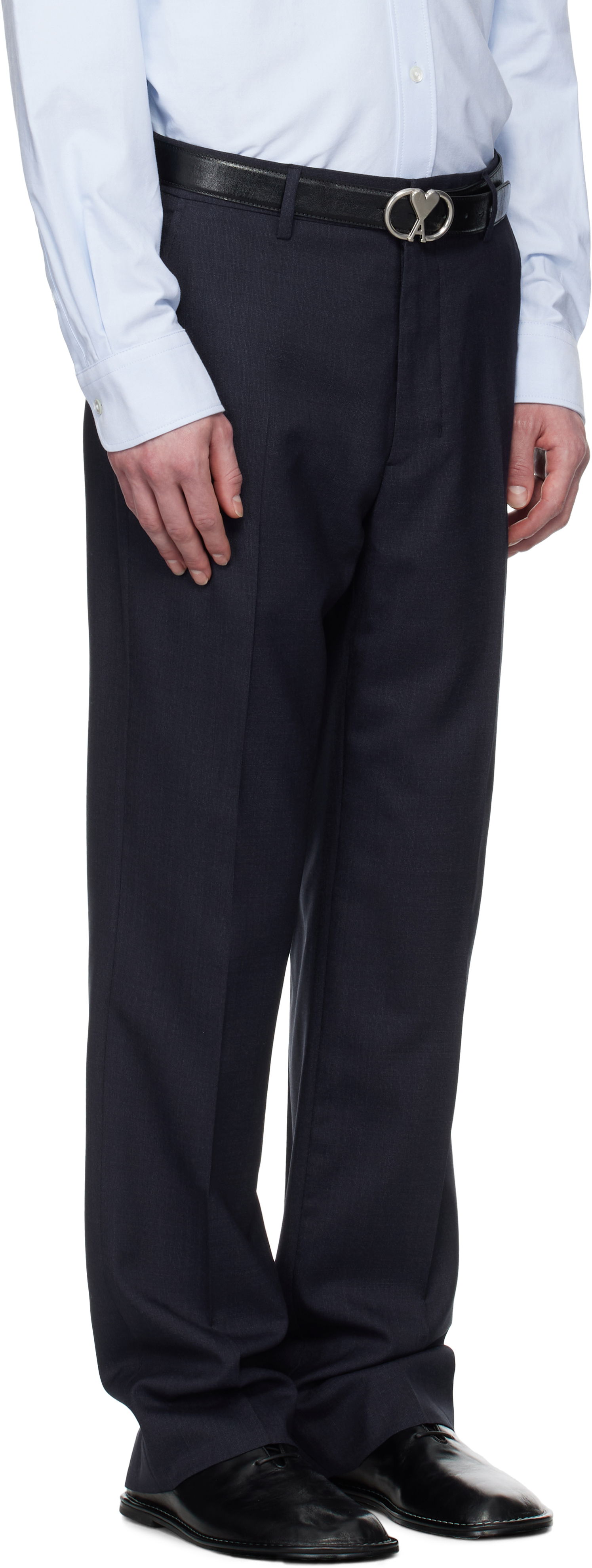 Bukser AMI AMI Paris Straight Fit Trousers Mørkeblå | HTR506.WV0043, 1