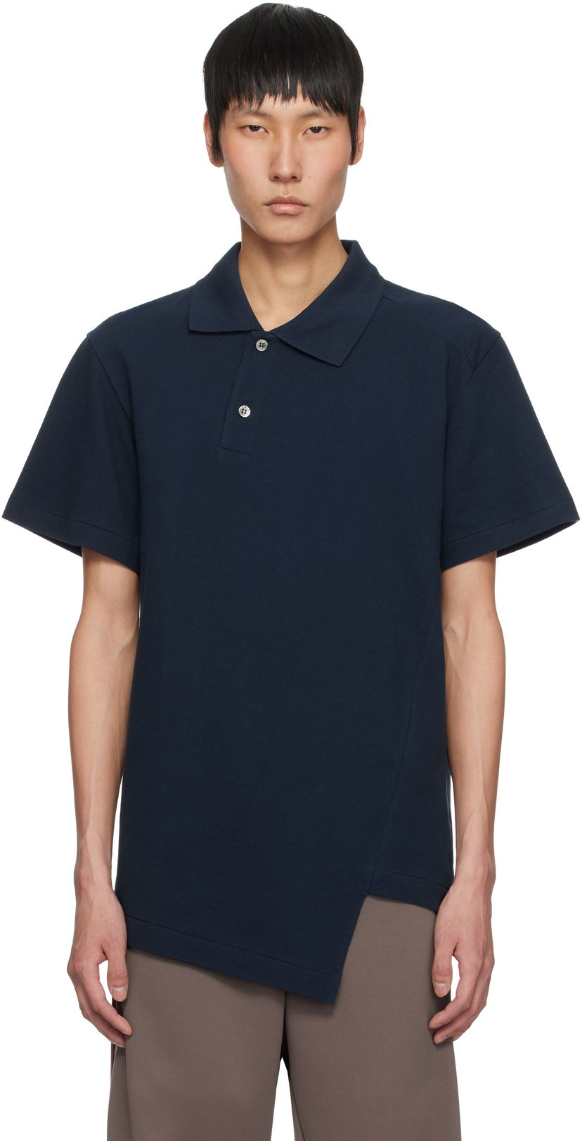 Polo skjorte Comme des Garçons Homme Deux Asymmetric Polo Mørkeblå | DO-T002-051