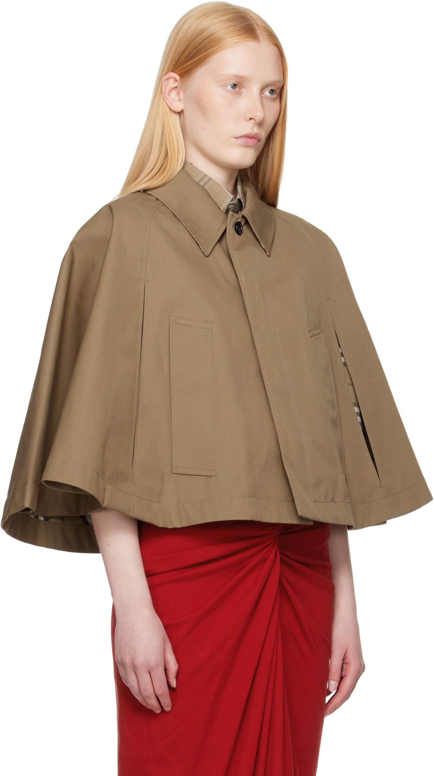 Jakke Burberry Burberry Capelet Jacket Beige | 8110706, 1