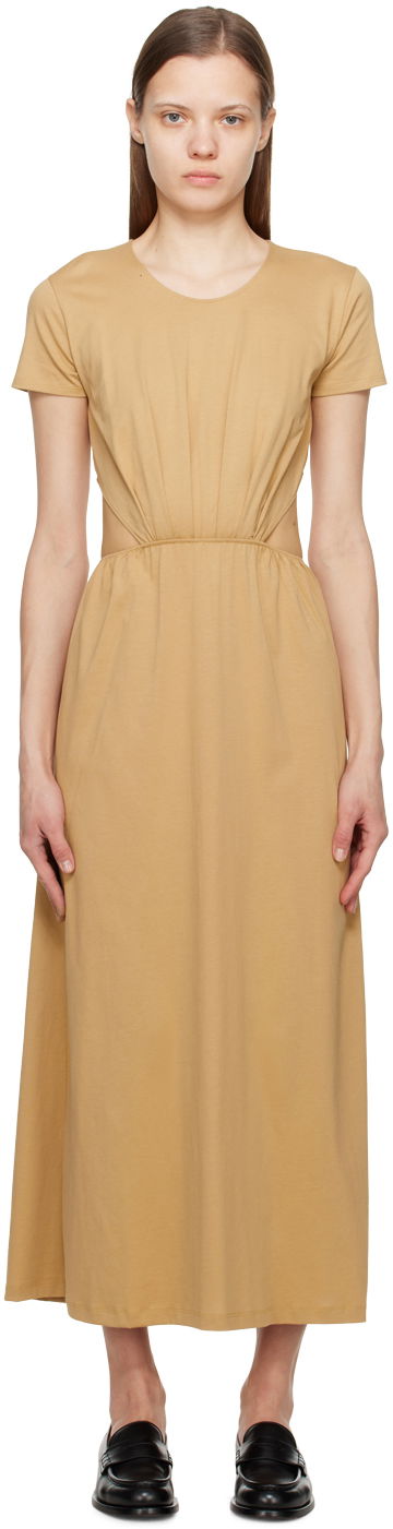 Kjole Loulou de Saison Loulou de Saison Seram Midi Dress Beige | SERAM