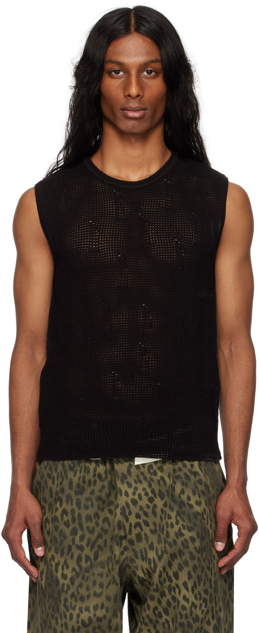 Tanktop Andersson Bell Andersson Bell Net Damaged Sleeveless Tank Top Sort | atb1328m
