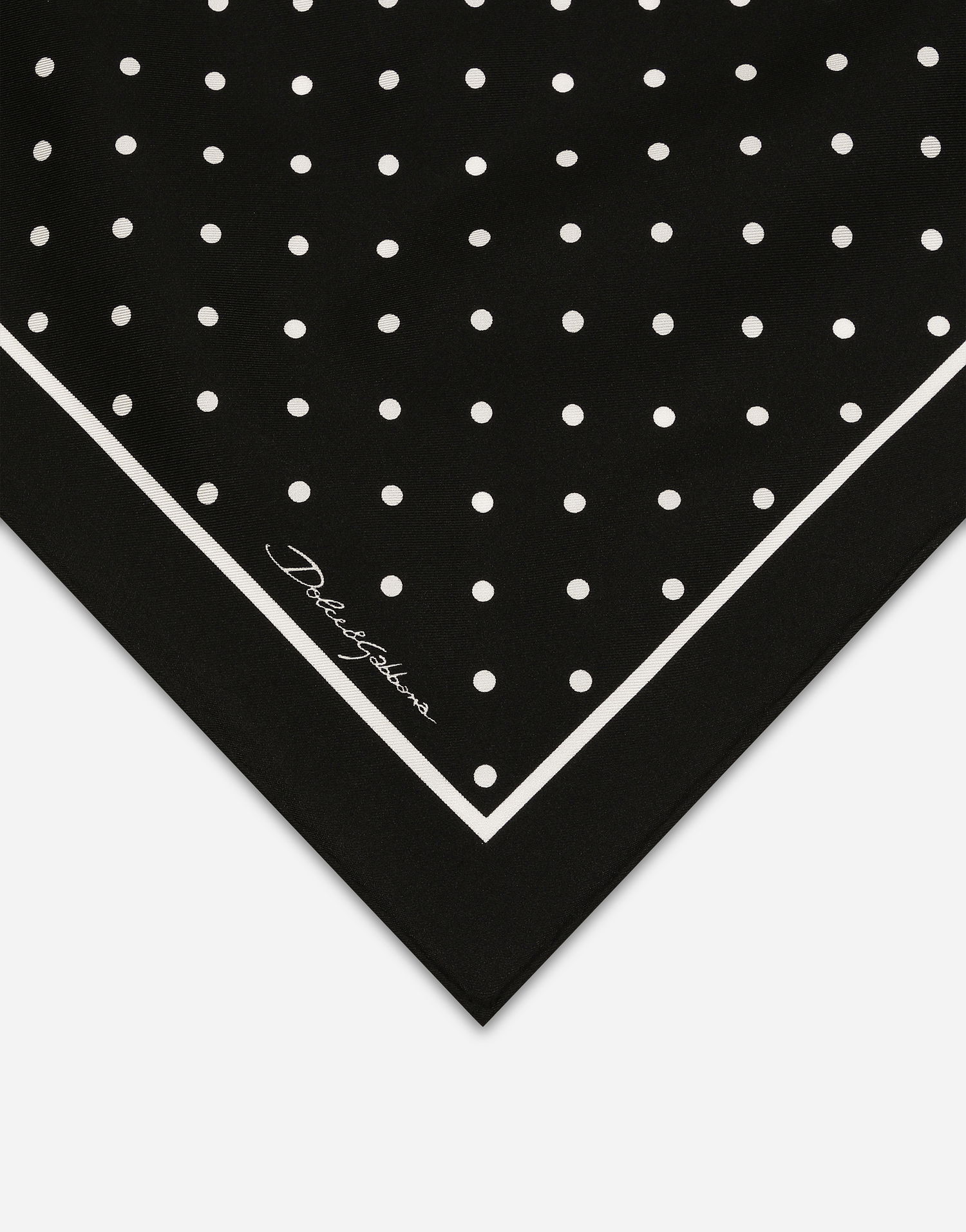 Tørklæde Dolce & Gabbana Silk Twill Polka Dot Scarf Sort | FN093RGDCLAHN5GD, 1