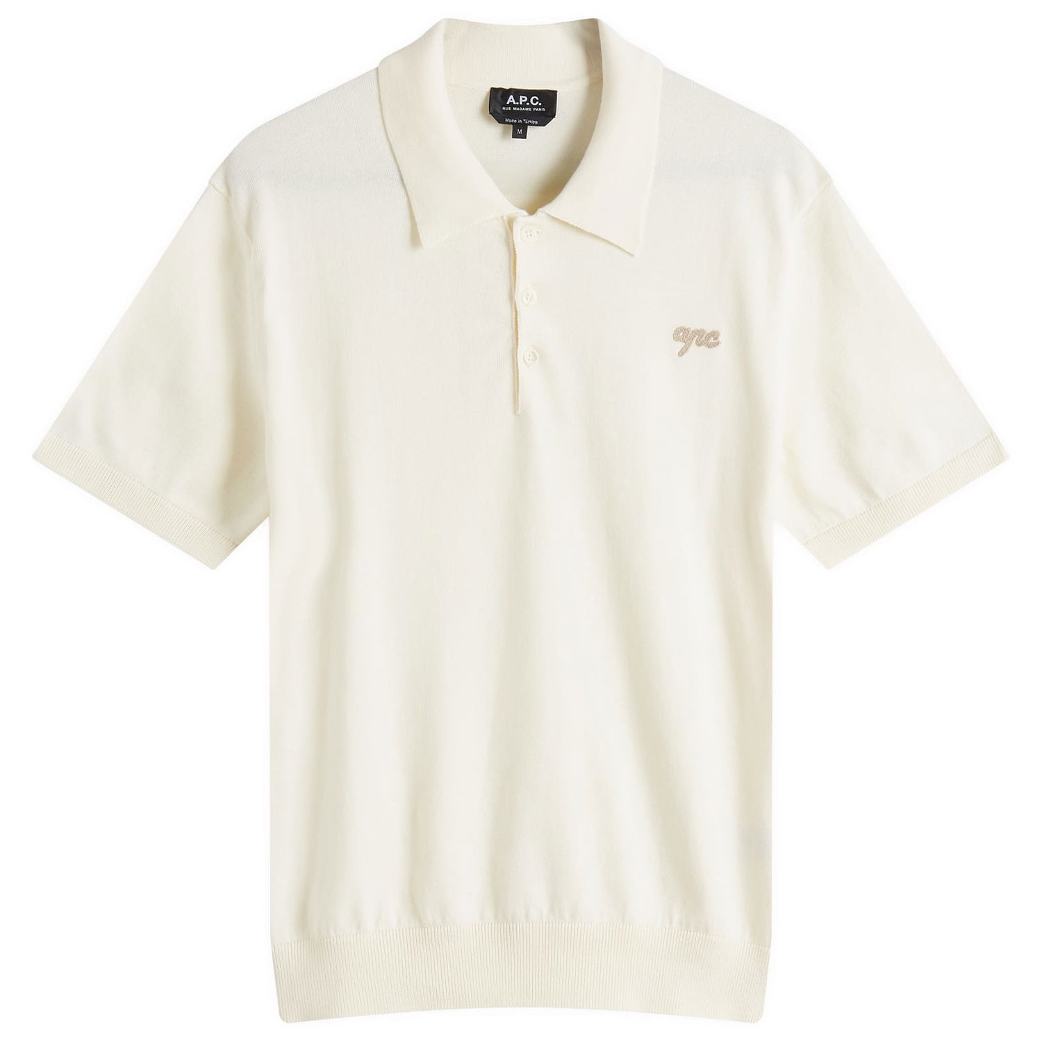 Polo skjorte A.P.C. A.P.C. Gregorio Knitted Polo Hvid | COGDK-H23393-AAC, 0