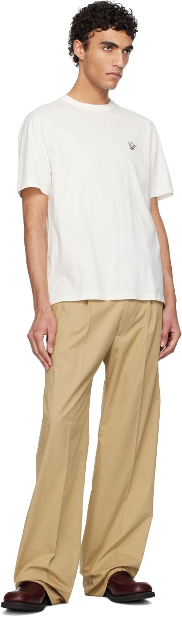 T-shirt MAISON KITSUNÉ Maison Kitsuné Barista Fox Patch Relax T-Shirt Hvid | CKNU00102KJ7014, 3