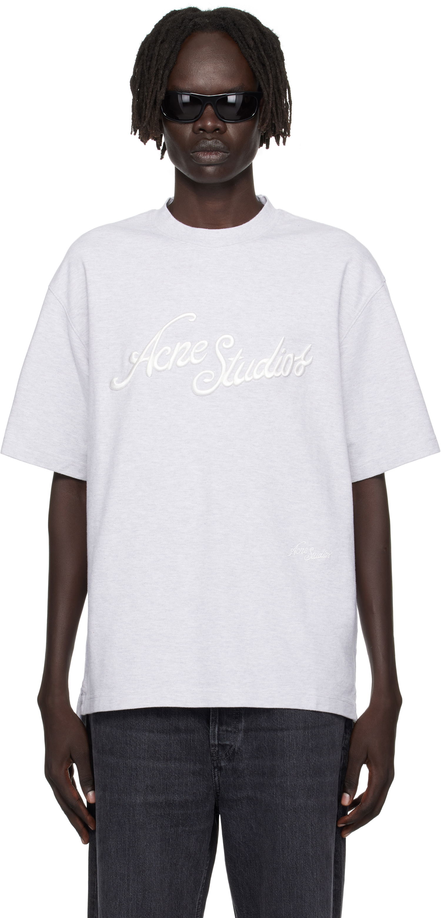 T-shirt Acne Studios Acne Studios Logo T-Shirt Grå | CL0370-, 0
