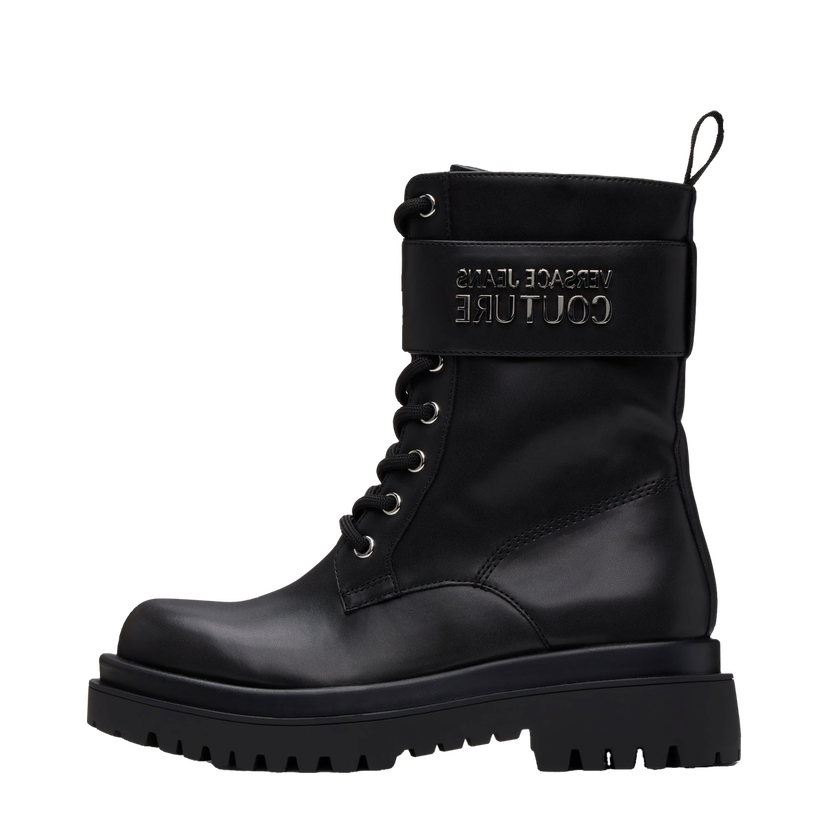 Sneakers og sko Versace Black Leather Logo Drew Boots Sort | E77VA3S64_E71570