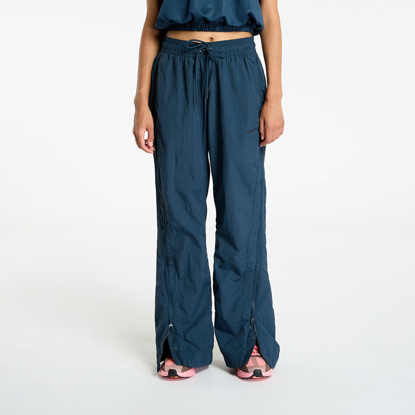 Bukser Nike Pants Sportswear Collection Women's Mid-Rise Repel Zip Pants Armory Navy/ White Mørkeblå | FV7544-478