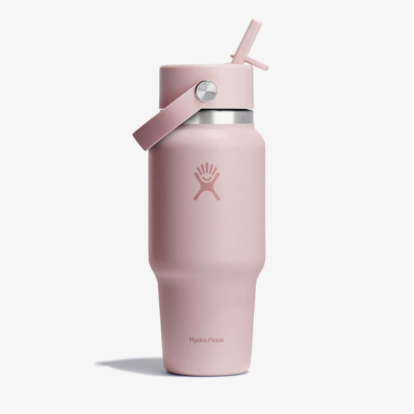 Drikkeflaske Hydro Flask 709 ml Wide Flex Straw Travel Bottle Trillium Universal Lyserød | WT24CFS678