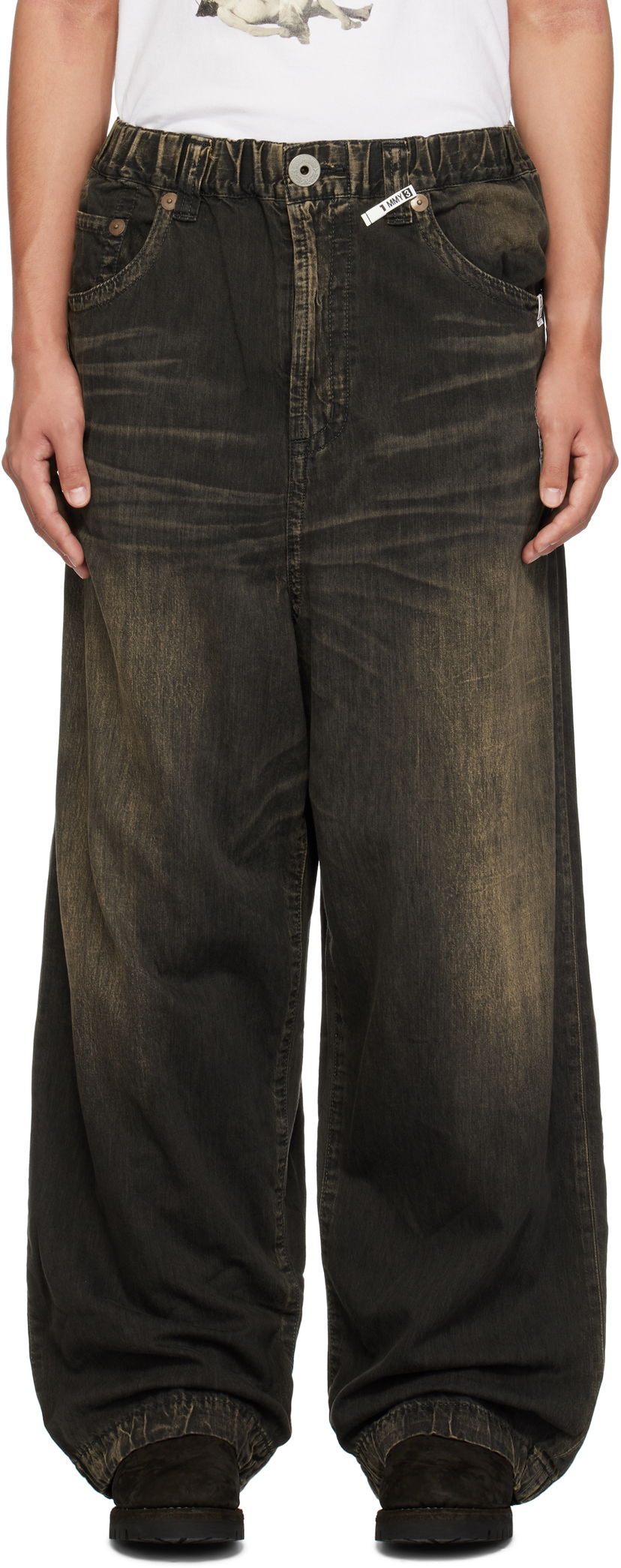 Jeans Maison MIHARA YASUHIRO Light Wide Jeans Sort | J13PT123