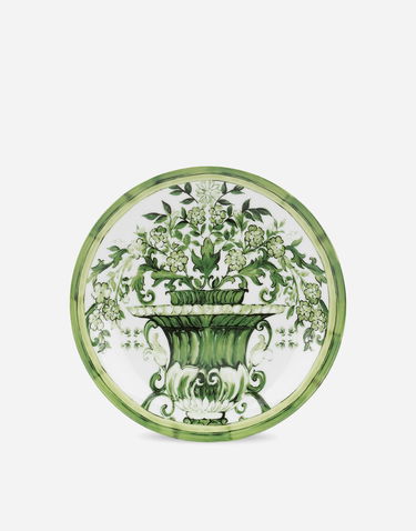 Home decor Dolce & Gabbana Dolce & Gabbana Set of 2 Porcelain Dinner Plates with Green Botanical Print Grøn | TC0S04TCA88UV019, 2