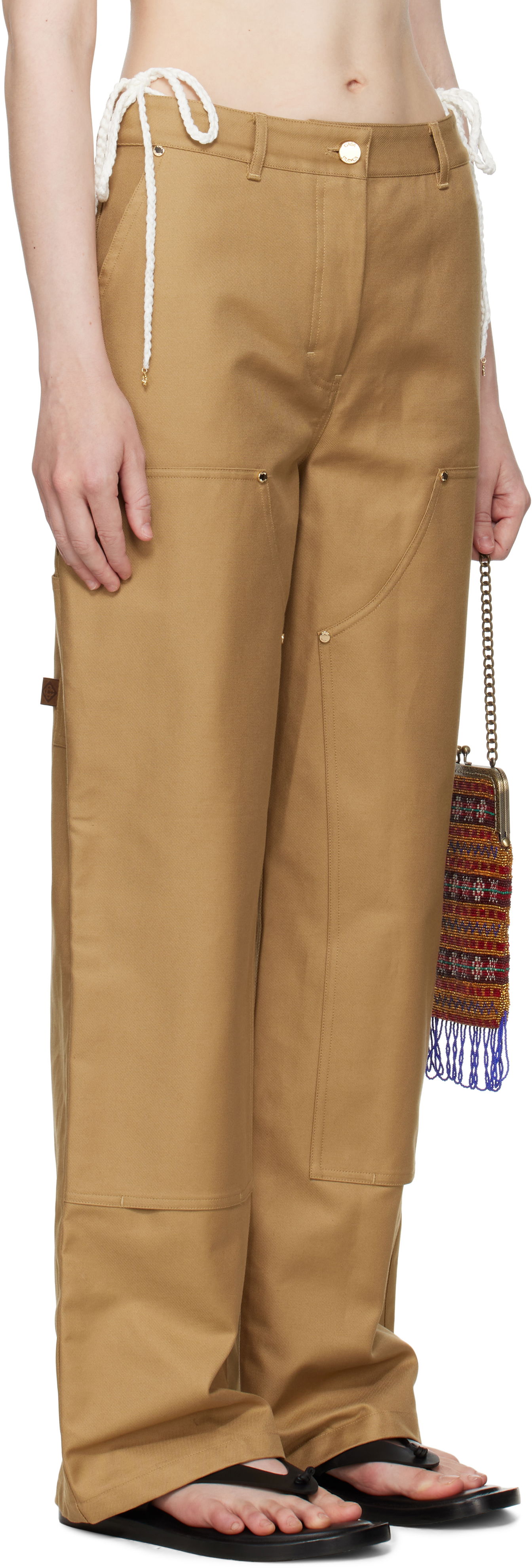 Cargo bukser Casablanca Casablanca Cotton Workwear Trousers Beige | WS25-TR-303-01, 1