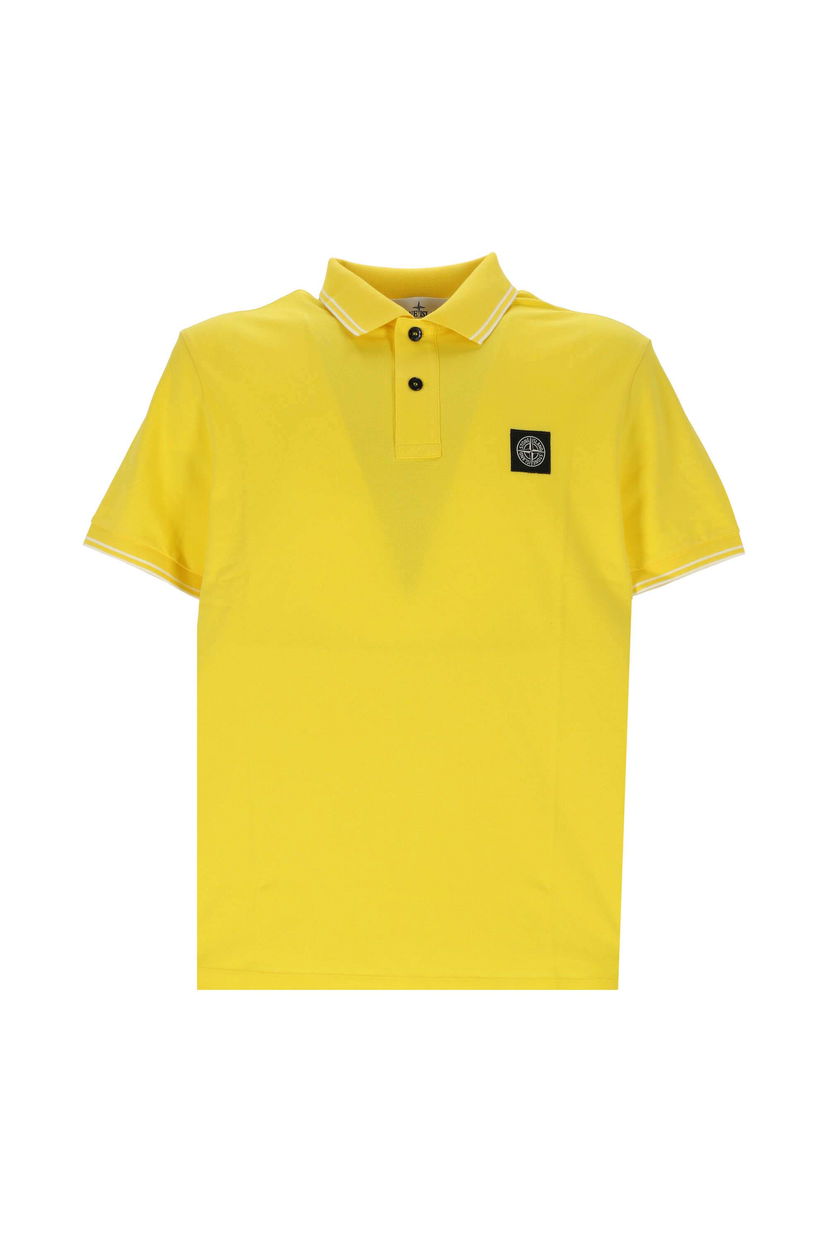 Polo skjorte Stone Island Logo Poloshirt Gul | 10152sc18 v0030