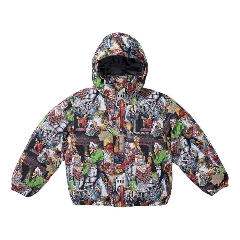 Puffer jakke Supreme Bless Tapestry Down Puffer Jacket Flerfarvet | SUP-FW23-197