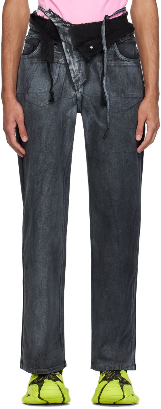 Jeans Ottolinger Ottolinger Double Fold Jeans Sort | 1702812