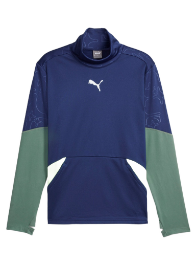 T-shirt Puma Winterized Football Top Mørkeblå | 658510-01