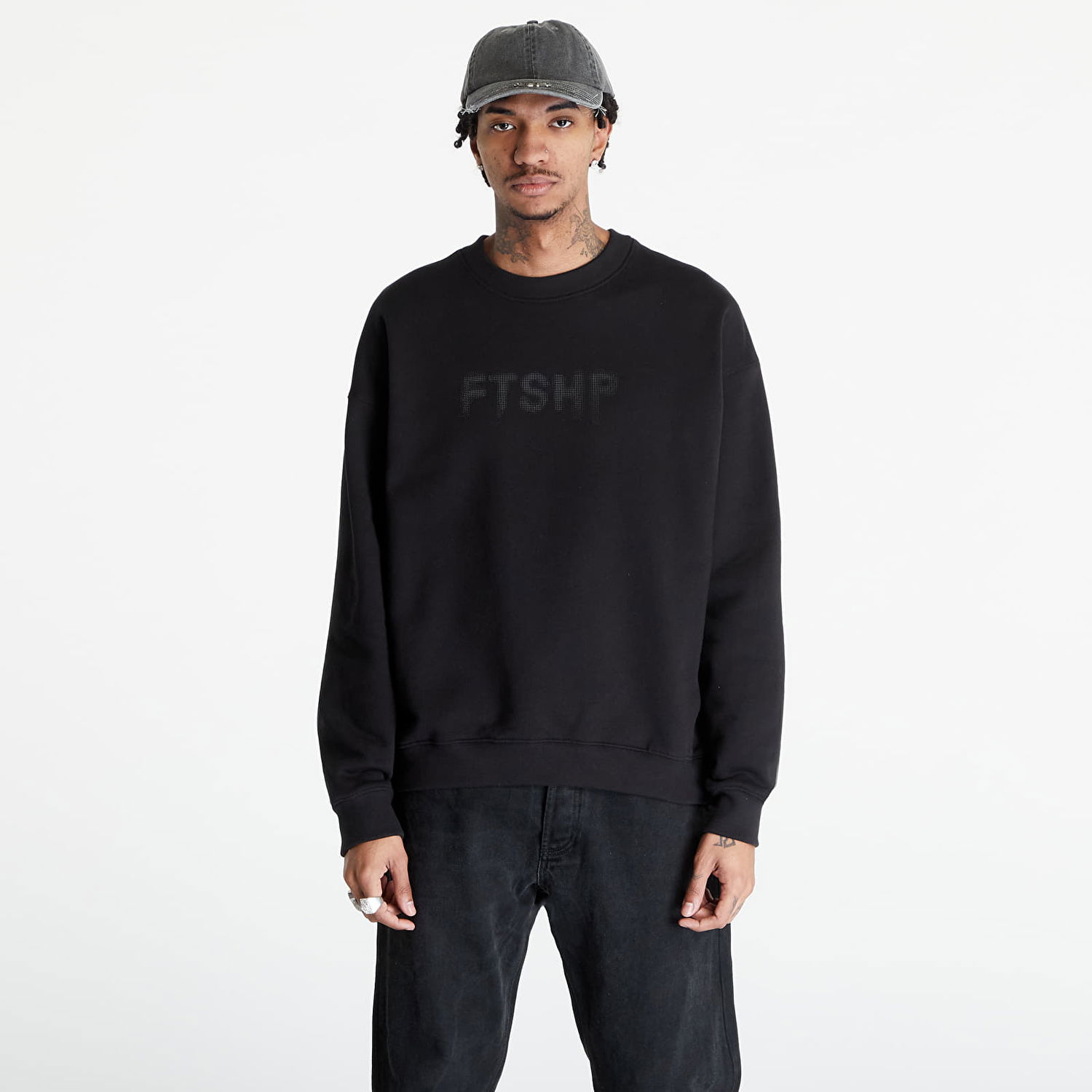 Sweatshirt Footshop FTSHP HALFTONE CREWNECK SWEATSHIRT UNISEX Sort | FTSHP_297, 0