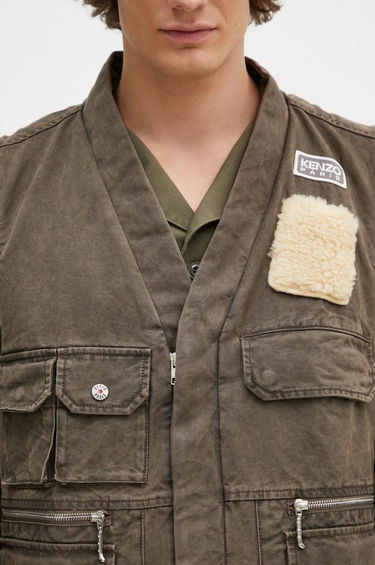 Vest KENZO Khaki Mutlipocket Vest Brun | FE65VE0089GK, 3