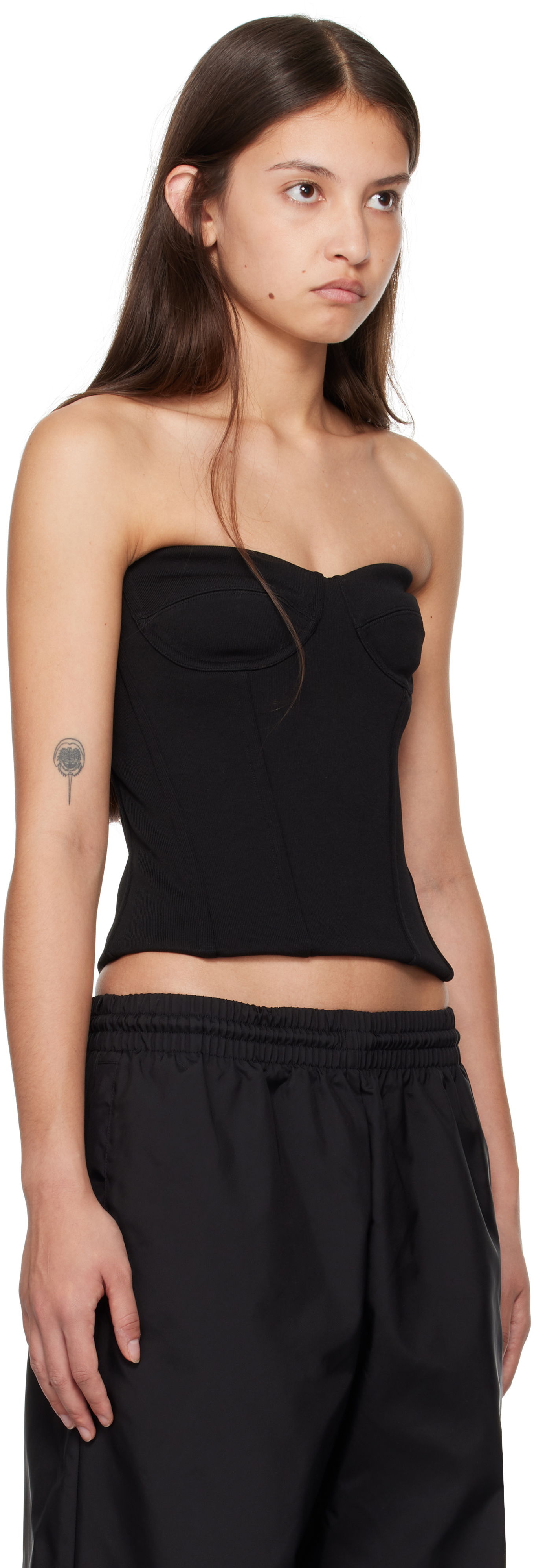 Tanktop WARDROBE.NYC WARDROBE.NYC Semi Matte Bustier Tank Top Sort | W1101F24MJ, 1