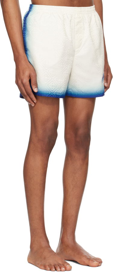 Badetøj Casablanca Casablanca Printed Jacquard Monogram Swim Shorts Hvid | MS25-TR-224-01, 1