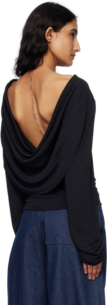 Sweater Jacquemus Jacquemus 'The Croisière' Gathered Long Sleeve Blouse Sort | 25E251TO121-1026, 2