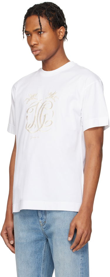T-shirt Givenchy Givenchy 'HG' Embroidered T-Shirt Hvid | BM71MG3YQA100, 3