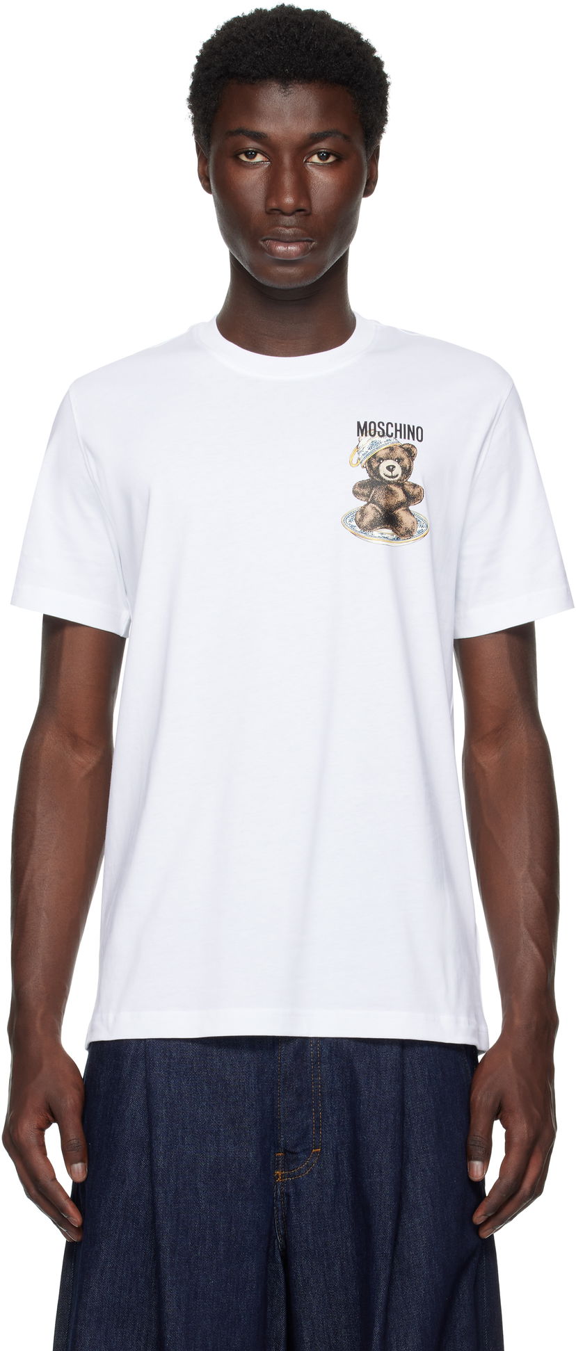 T-shirt Moschino Moschino Teddy Bear Graphic T-Shirt Hvid | 252ZZ072152411001