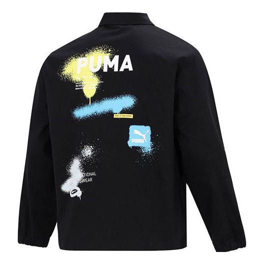 Vindjakke Puma Loose Woven Lapel Jacket Sort | 536089-01