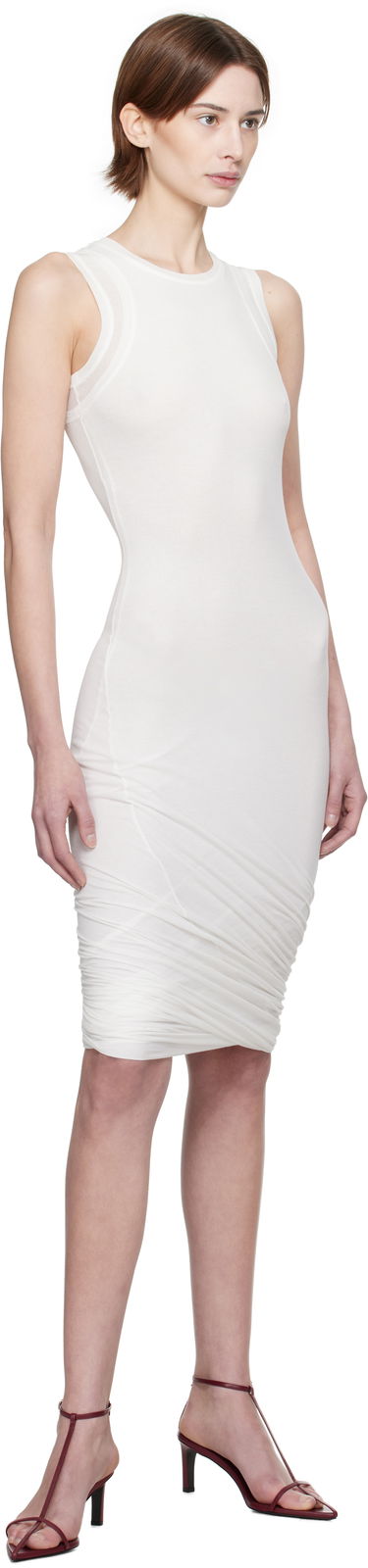 Kjole Jil Sander Jil Sander Sleeveless Twisted Midi Dress Hvid | J02CT0505_J20249, 3