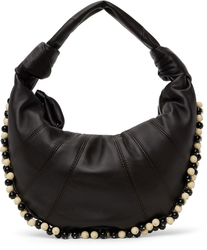 Håndtaske LEMAIRE Lemaire Beaded Mini Fortune Croissant Bag Sort | BG0152 LL095