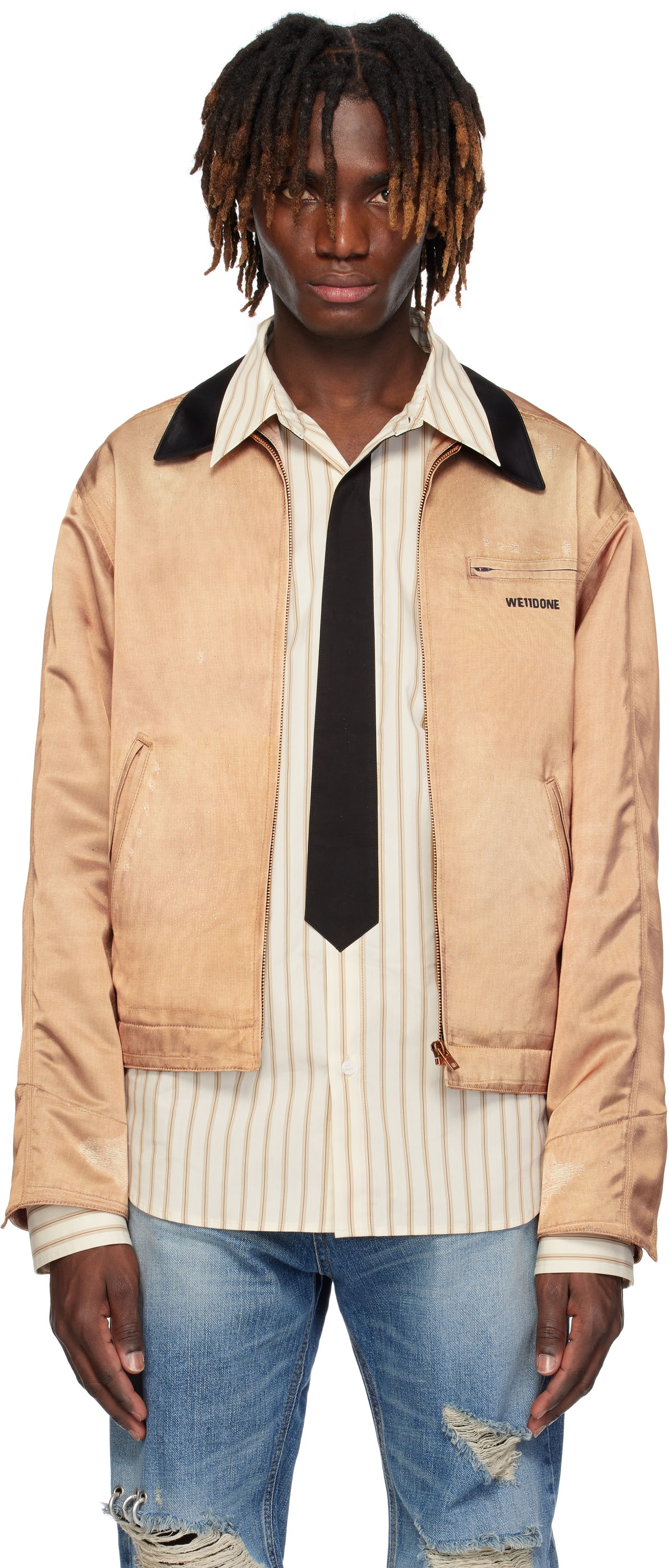 Bomberjakke We11done We11done Printed Work Jacket Brun | WD-JK0-25-038-M-BG, 0
