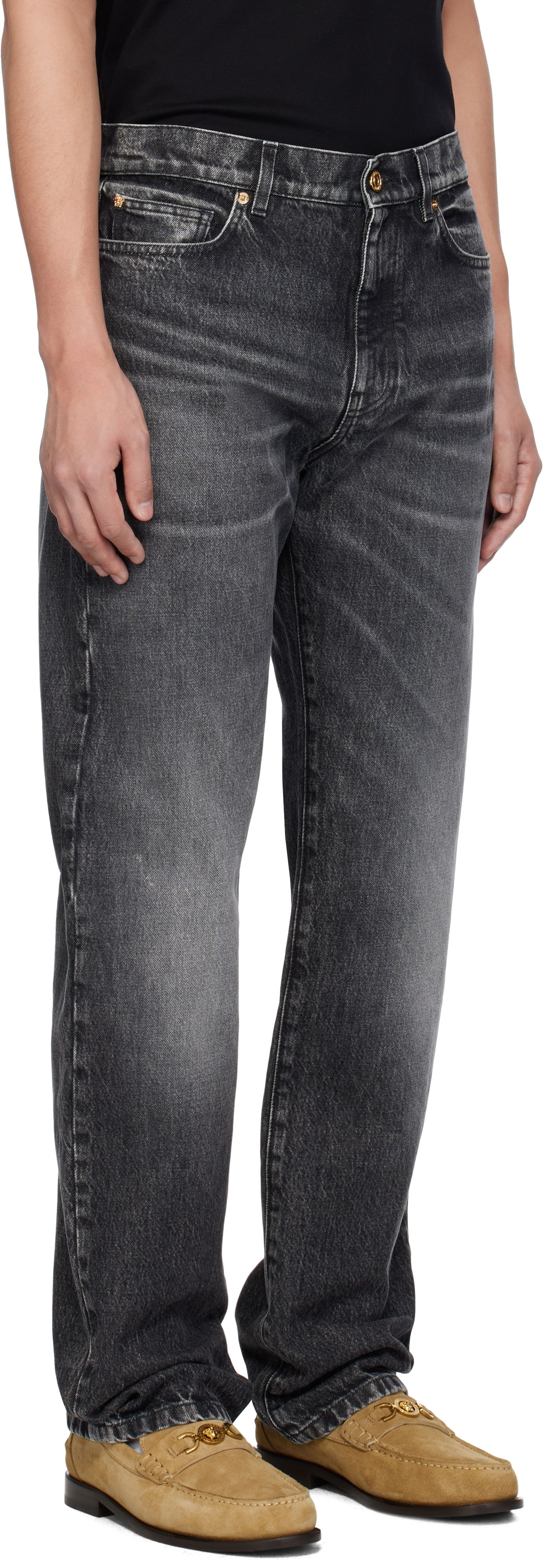 Jeans Versace Versace Stonewashed Jeans Sort | 1018911_1A13597, 1
