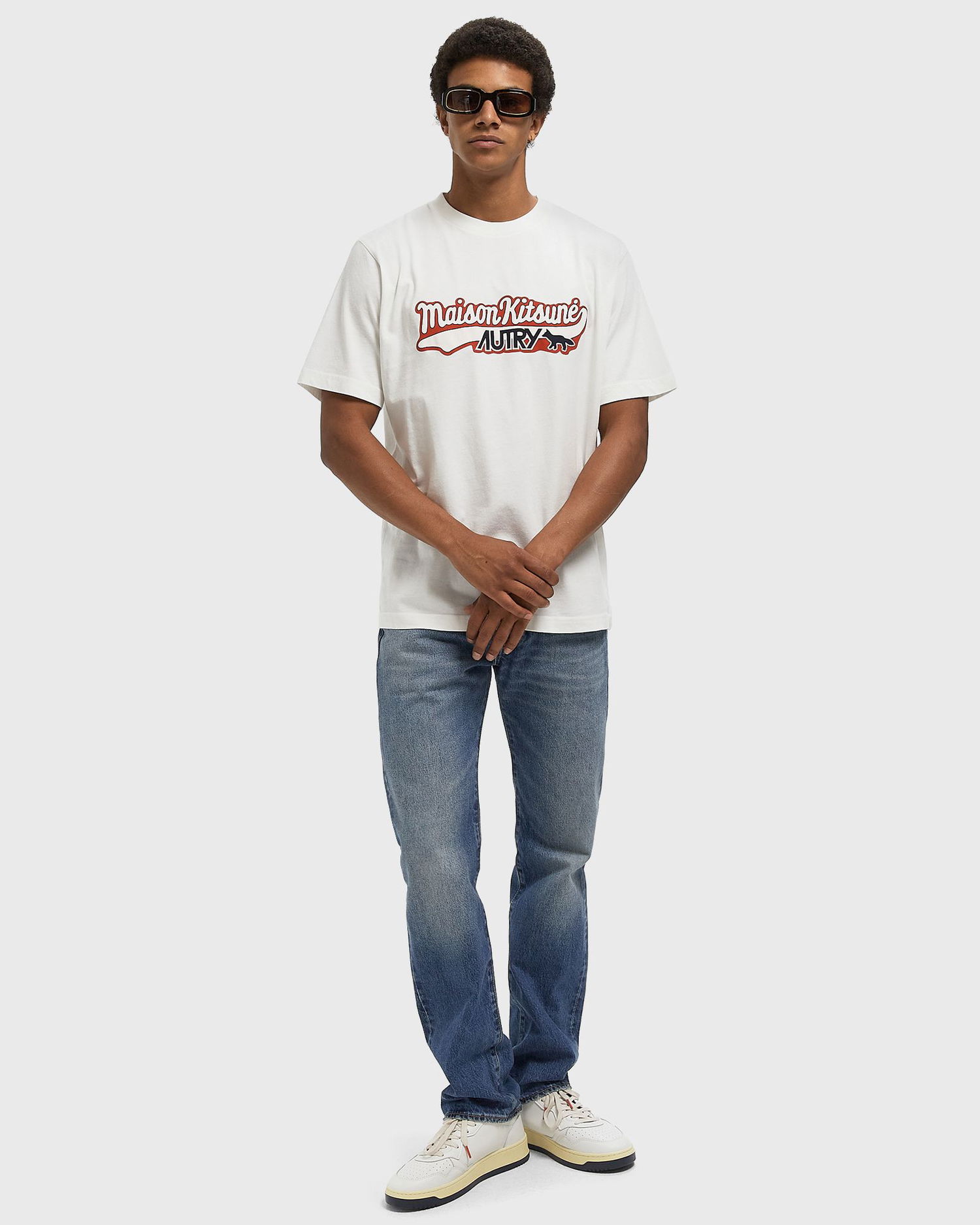 T-shirt Autry Autry Action Shoes x Maison Kitsuné Graphic T-Shirt Hvid | TSPXMK2W, 1