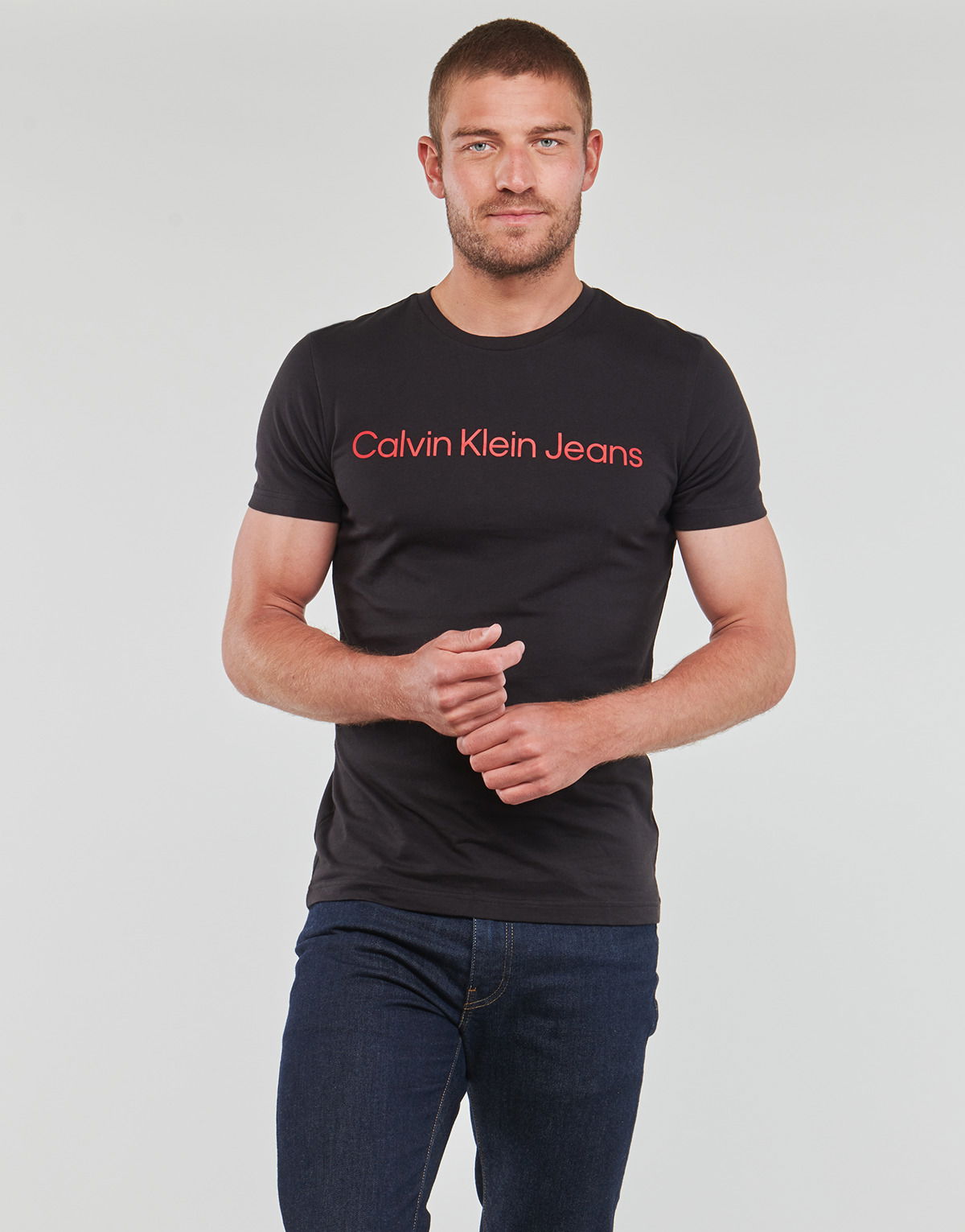 T-shirt CALVIN KLEIN CORE INSTITUTIONAL LOGO SLIM TEE Sort | J30J322552-0GM, 1