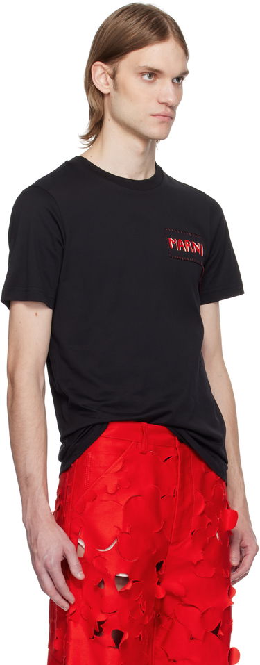 T-shirt Marni Marni Logo Patch T-Shirt Lilla | HUMU0198X0 UTC446, 4