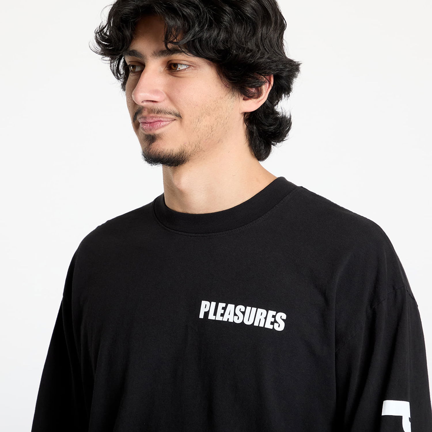 Sweater Pleasures Pleasures Impact Staff Long Sleeve T-Shirt Sort | P25SP053 BLACK, 1