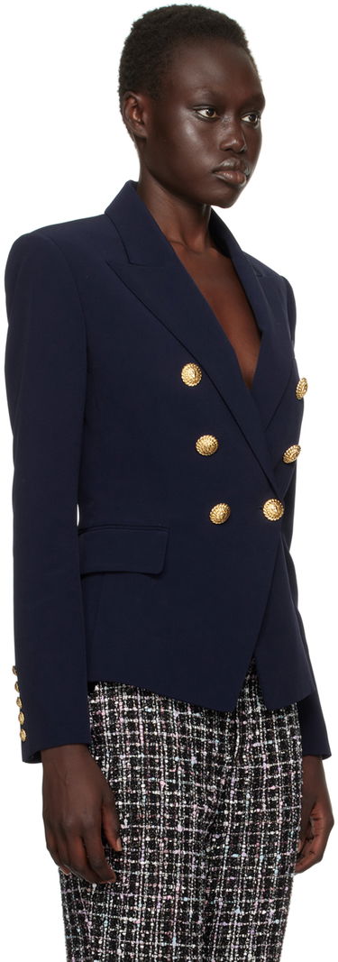 Jakke Balmain Balmain 6-Button Cotton Blazer Mørkeblå | DF0SG008VB00, 1