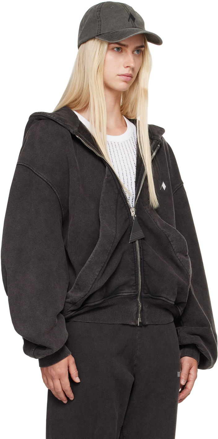 Sweatshirt The Attico The Attico Faded Zip-Up Hoodie Sort | 247WCF15 JF05, 1
