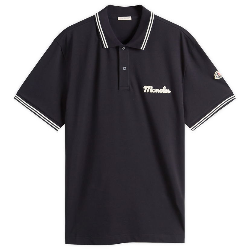 Polo skjorte Moncler Short Sleeve Logo Polo, Size Large Mørkeblå | 8A000-05-89B3G-77X