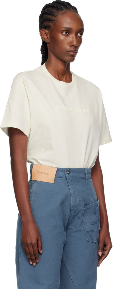 T-shirt JW Anderson JW Anderson Flocked Logo T-Shirt Grå | JT0282-PG1510, 4