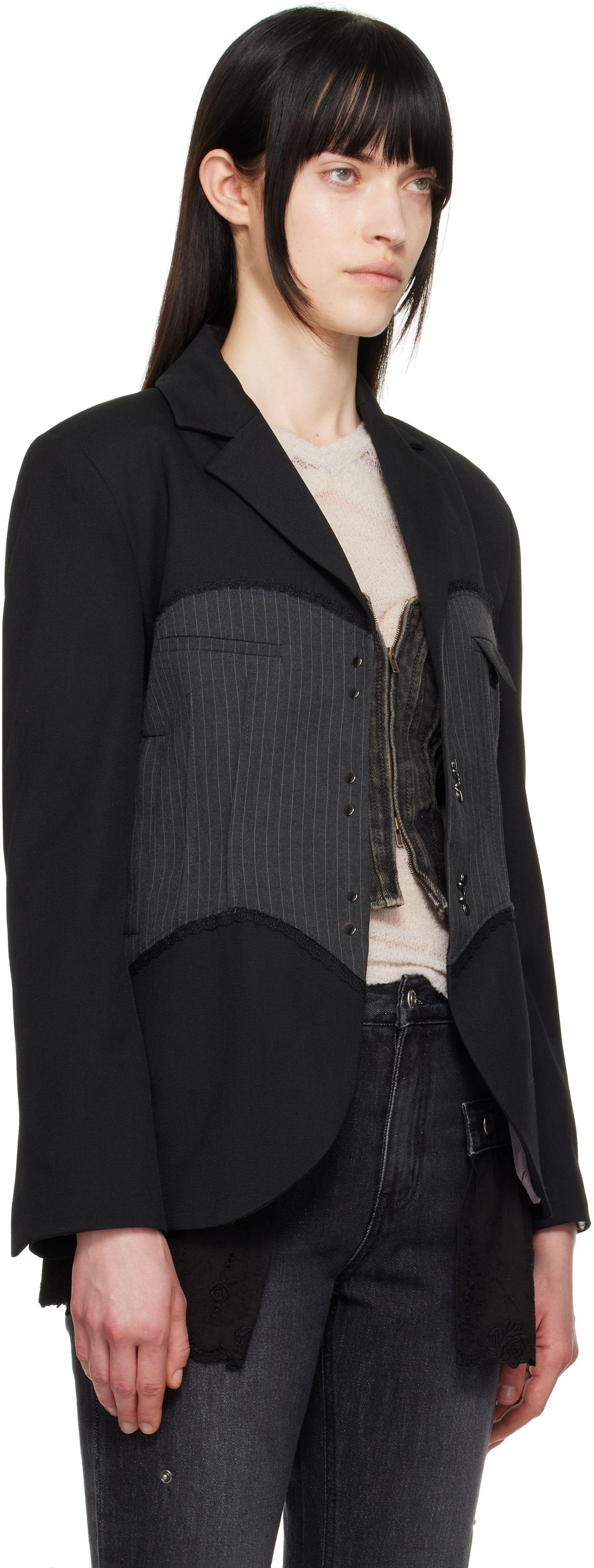 Jakke Andersson Bell Andersson Bell Corset Inserted Blazer Sort | awa684w, 1