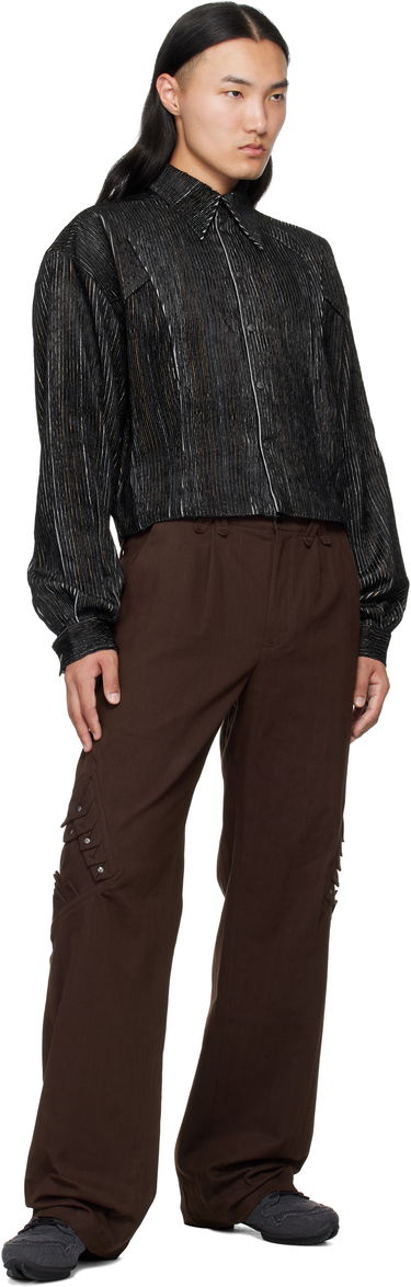 Skjorte KIKO KOSTADINOV Kiko Kostadinov Kraner Striped Cropped Shirt Sort | KKAW25SH01-53, 3