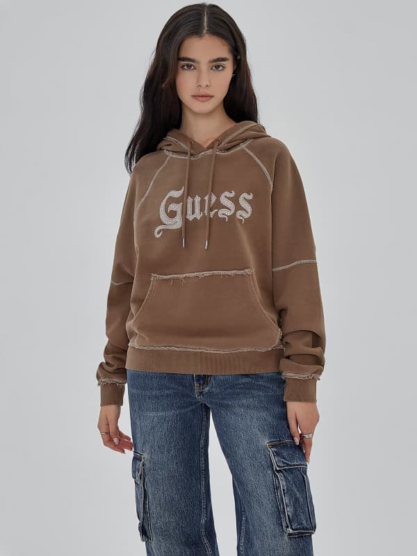 Sweatshirt GUESS Originals Front Logo Sweatshirt Brun | W4RQ23KC3L1, 0