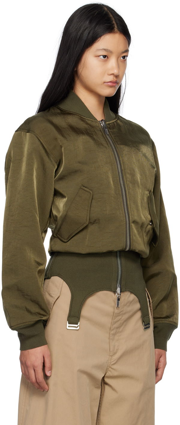 Bomberjakke Dion Lee Convertible Rib Reversible Bomber Jacket Grøn | C4033R23, 1