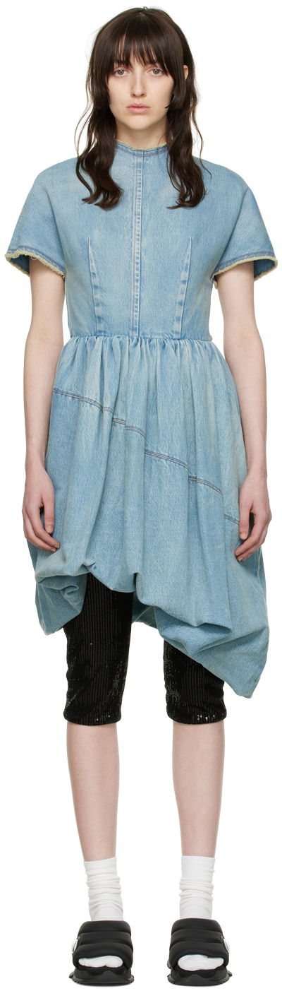 Kjole We11done Denim Mini Dress Blå | WD-DO1-22-352-W-BL