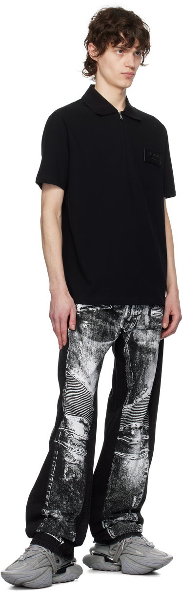 Jeans Balmain Balmain Loose-Fit Biker Print Jeans Sort | EH1ML155DF52, 3