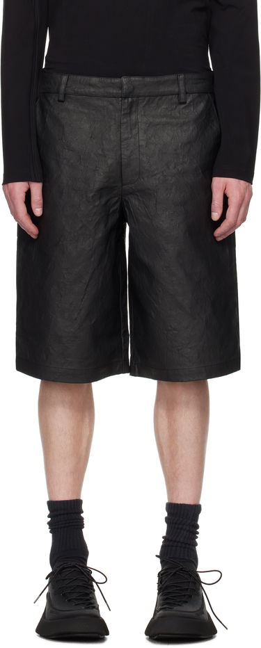 Shorts HELIOT EMIL Armada Textured Wide-Leg Shorts Sort | SS25_M_10_195_BLK01, 0